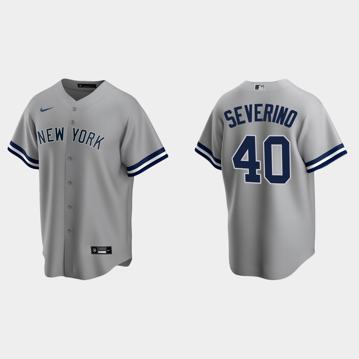 Men's New York Yankees Luis Severino Road Jersey - Gray