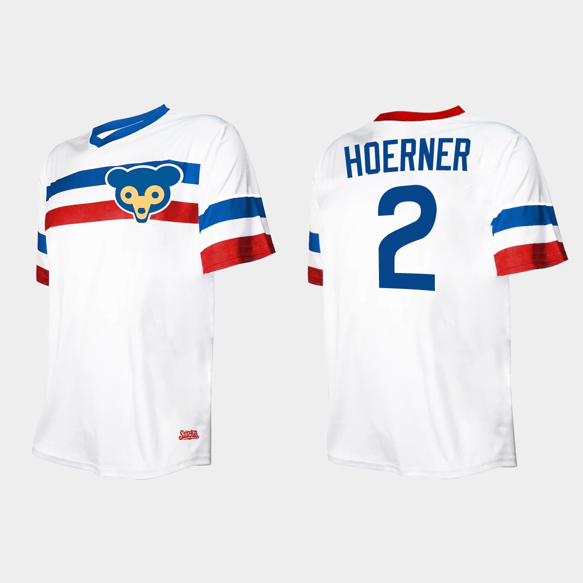 Men's Nico Hoerner Chicago Cubs Cooperstown Collection V-Neck Jersey - White