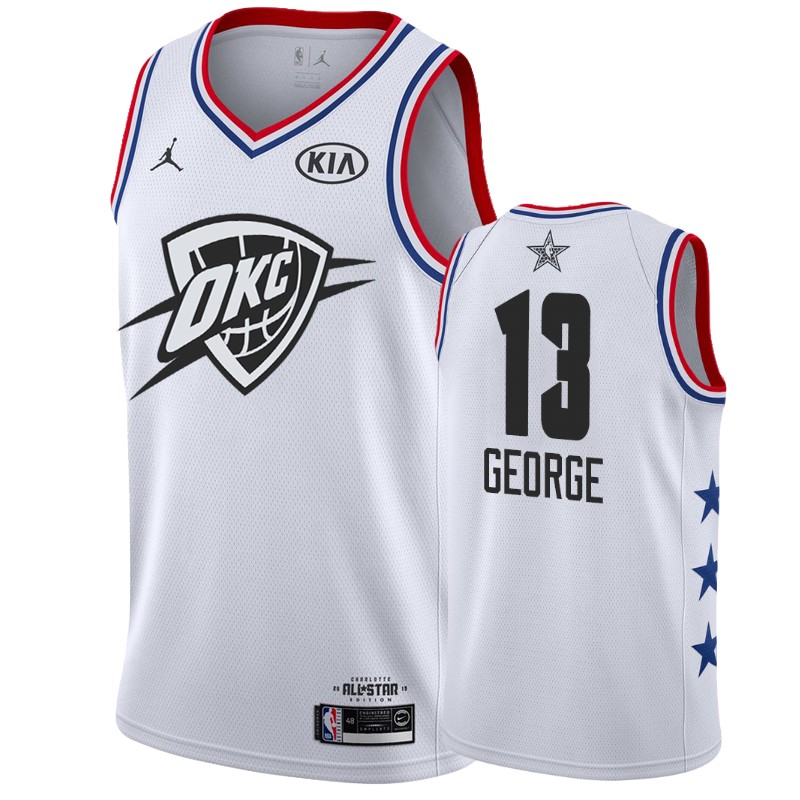 Men's Oklahoma City Thunder #13 Paul George 2019 All-Star Jersey - White