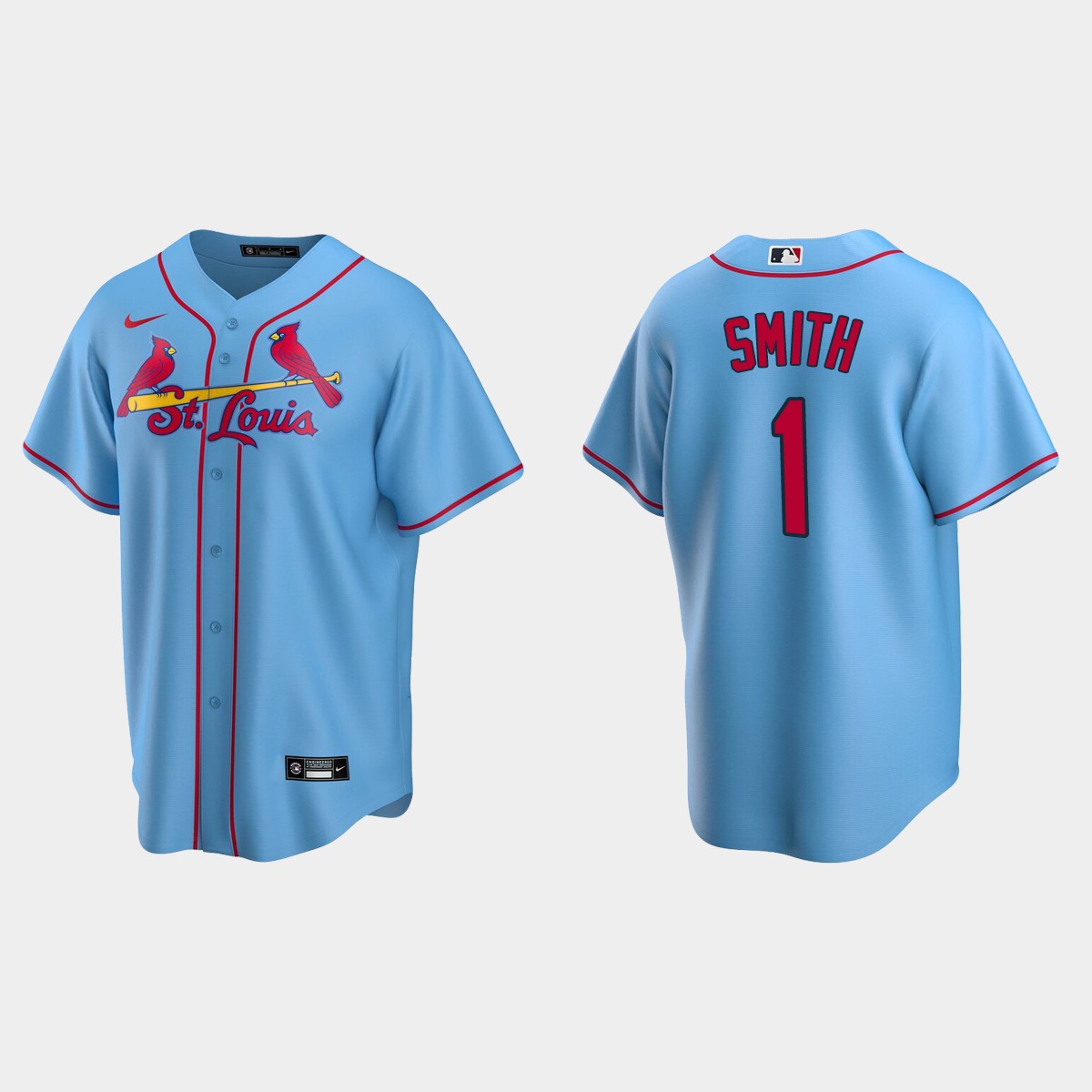 Men's Ozzie Smith #1 St. Louis Cardinals Alternate Jersey - Light Blue
