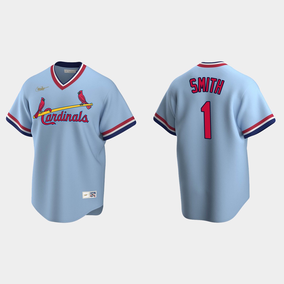 Men's Ozzie Smith St. Louis Cardinals Cooperstown Collection Road Jersey - Light Blue