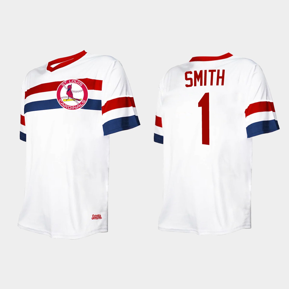 Men's Ozzie Smith St. Louis Cardinals Cooperstown Collection V-Neck Jersey - White