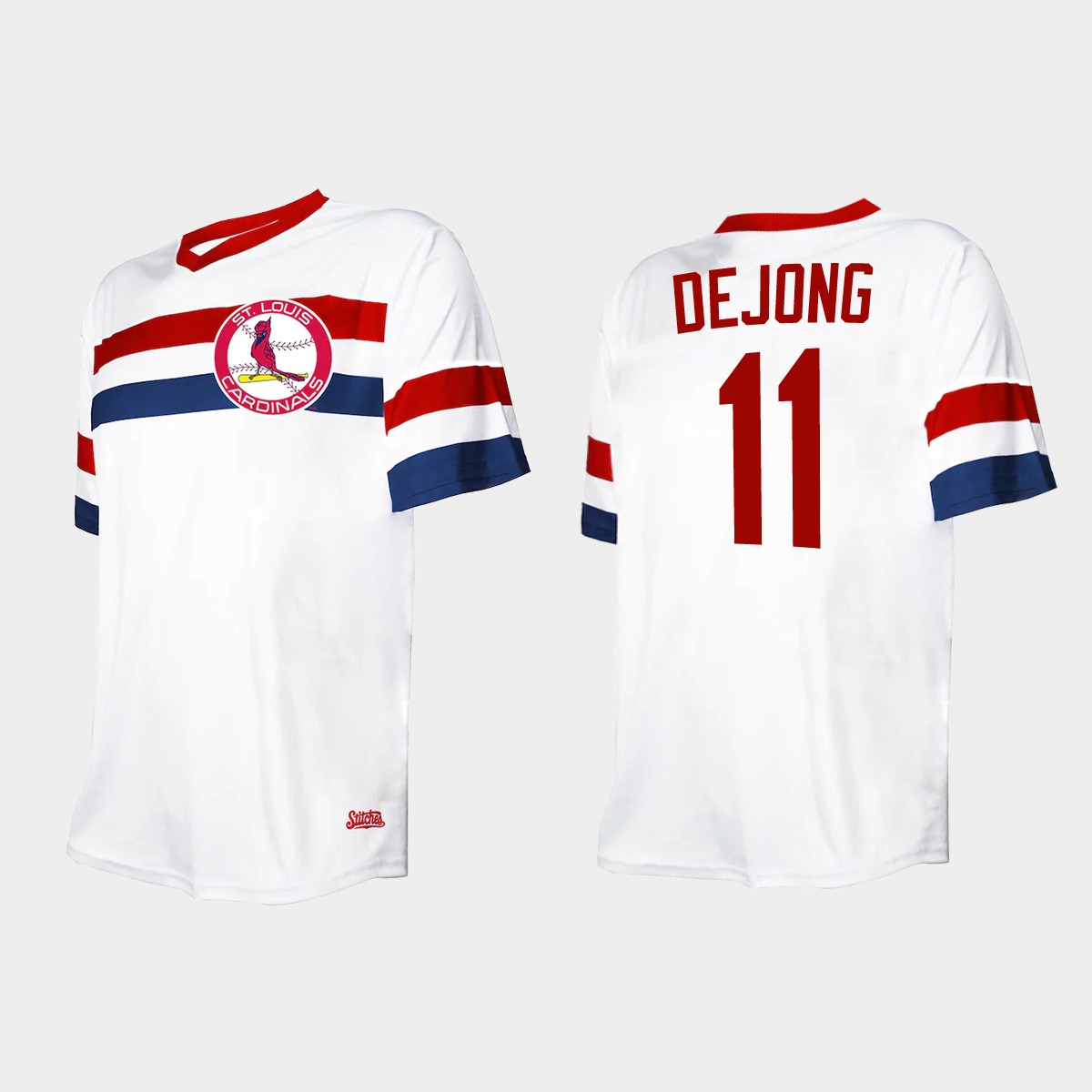 Men's Paul DeJong St. Louis Cardinals Cooperstown Collection V-Neck Jersey - White