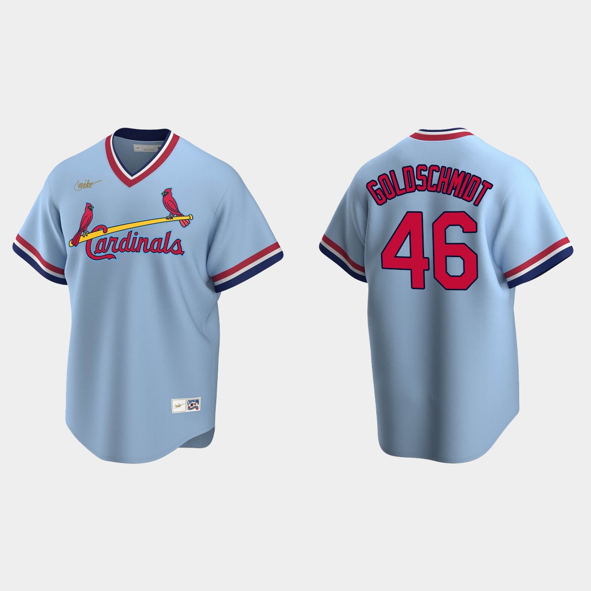 Men's Paul Goldschmidt #46 St. Louis Cardinals Cooperstown Collection Road Jersey - Light Blue