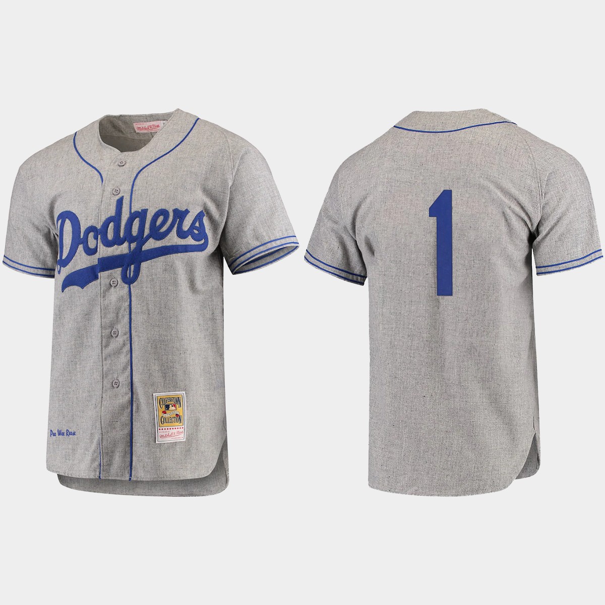 Men's Pee Wee Reese Brooklyn Dodgers Cooperstown Collection Jersey - Gray