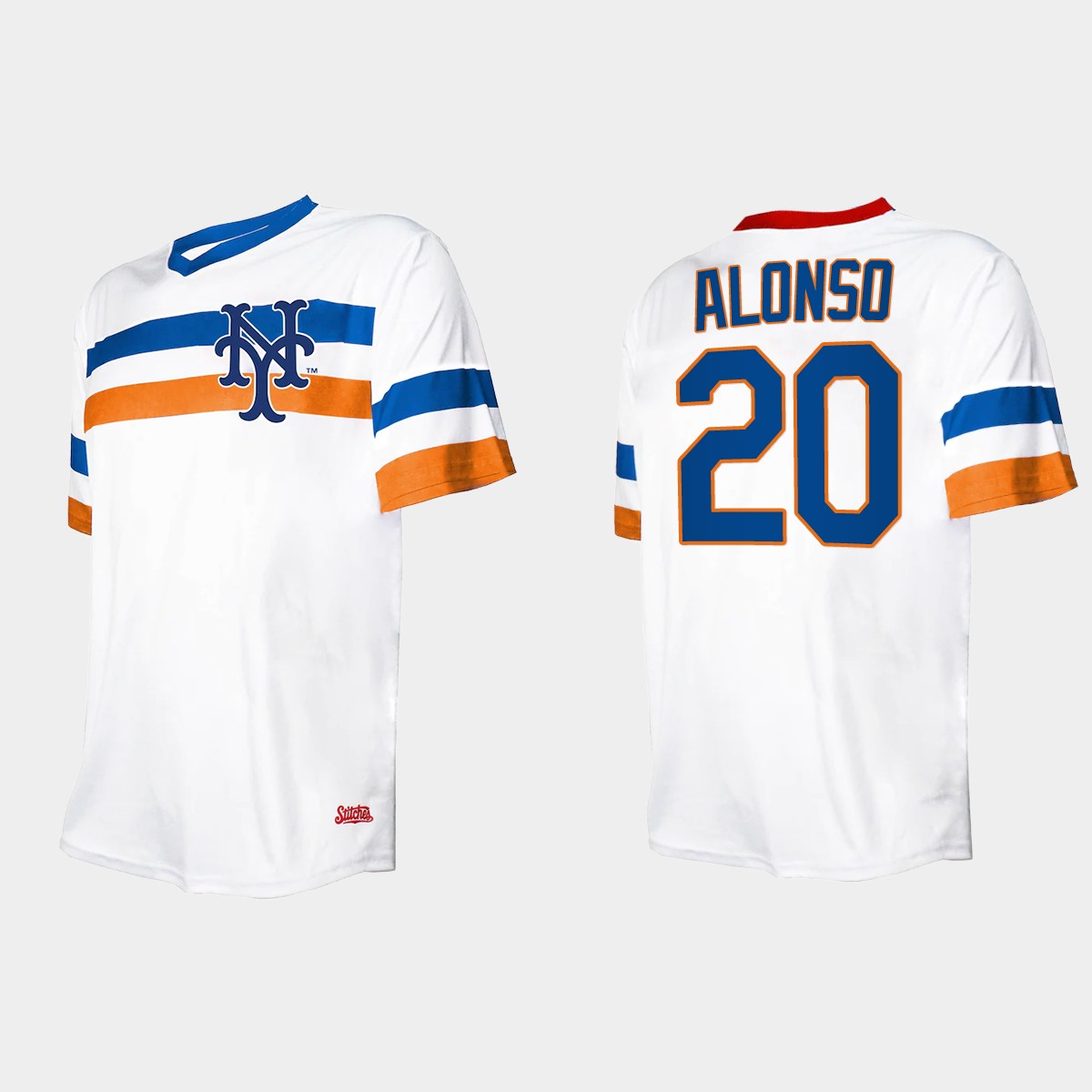 Men's Pete Alonso New York Mets Cooperstown Collection V-Neck Jersey - White