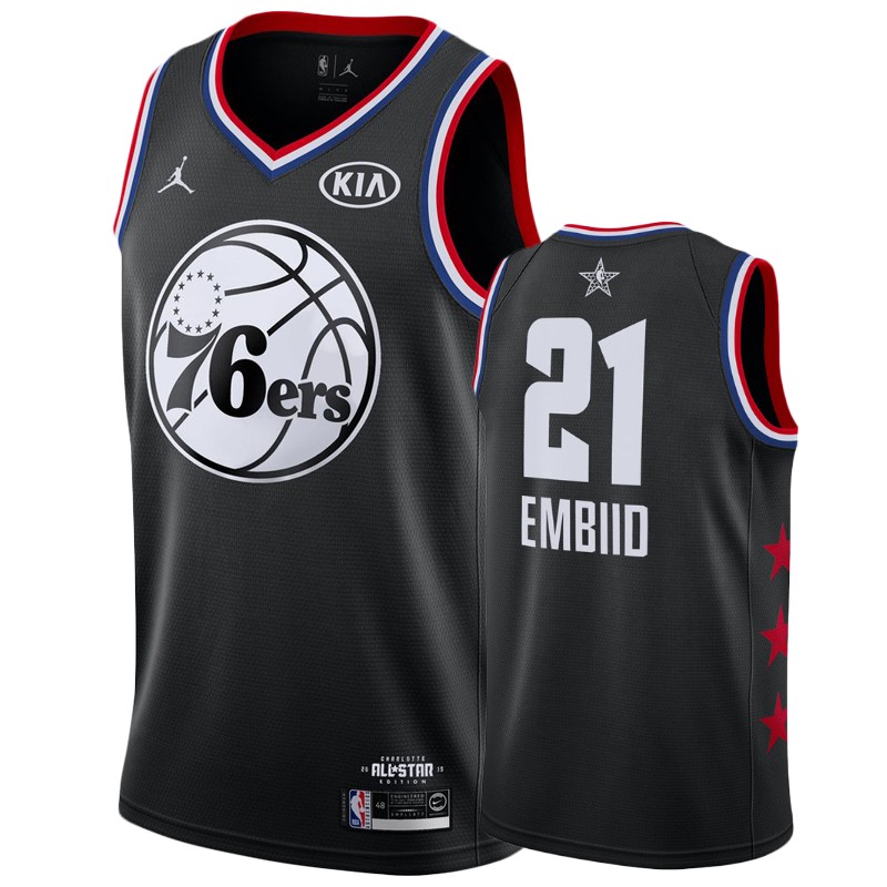 Men's Philadelphia 76ers #21 Joel Embiid 2019 All-Star Jersey - Black