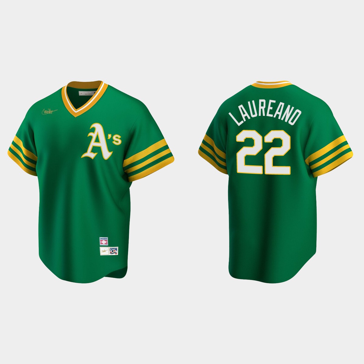 Men's Ramon Laureano Oakland Athletics Cooperstown Collection Road Jersey - Kelly Green