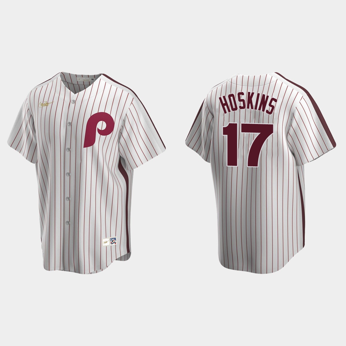 Men's Rhys Hoskins Philadelphia Phillies Cooperstown Collection Home Jersey - White