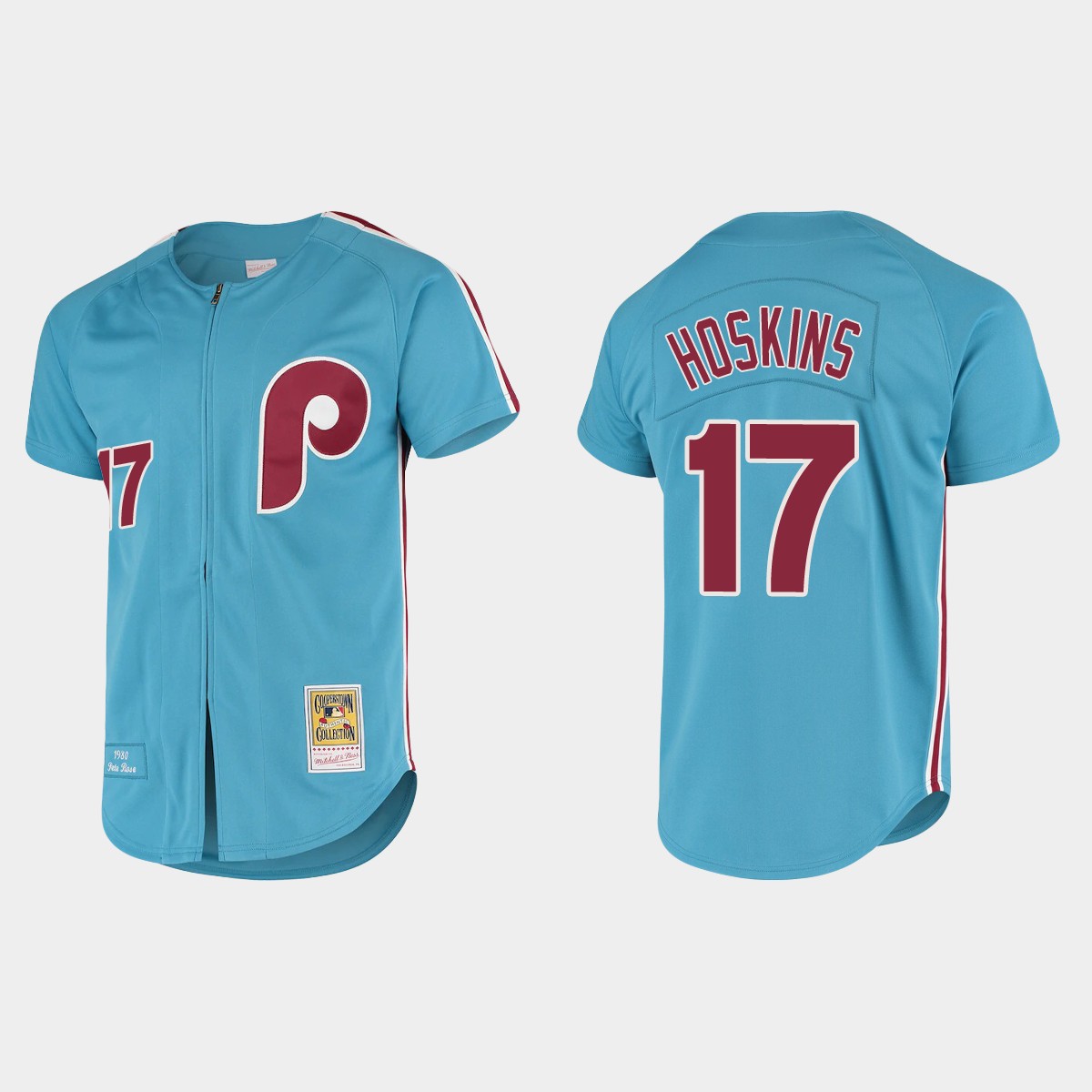 Men's Rhys Hoskins Philadelphia Phillies Cooperstown Collection Jersey - Light Blue