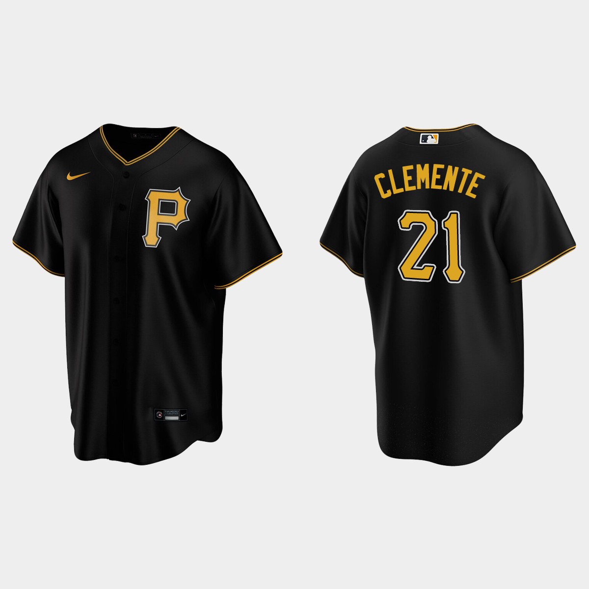 Men's Roberto Clemente #21 Pittsburgh Pirates Alternate Jersey - Black