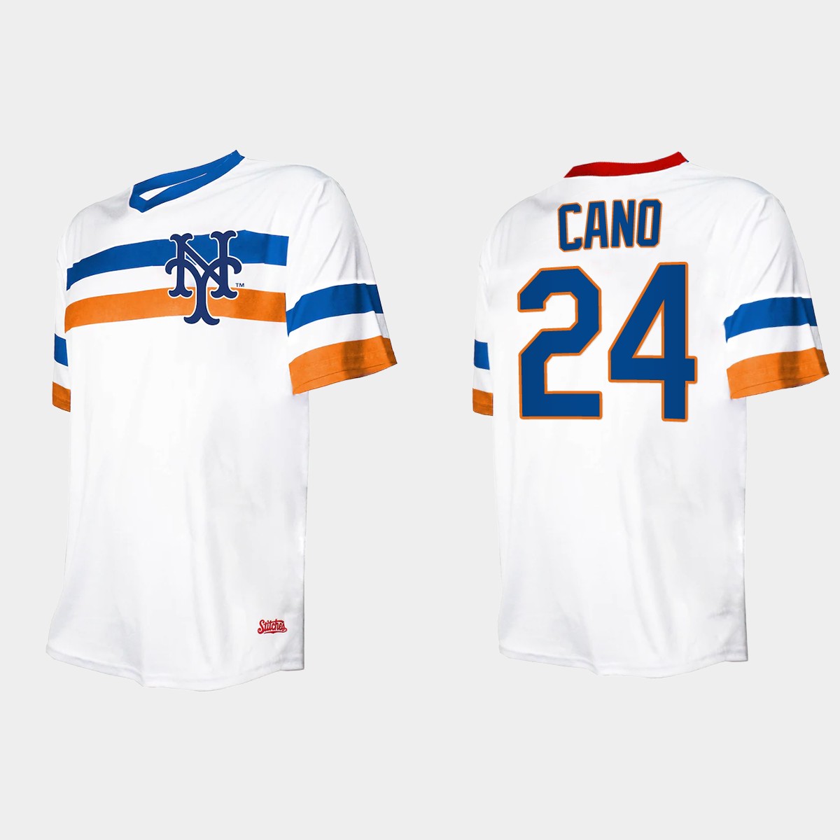 Men's Robinson Cano New York Mets Cooperstown Collection V-Neck Jersey - White