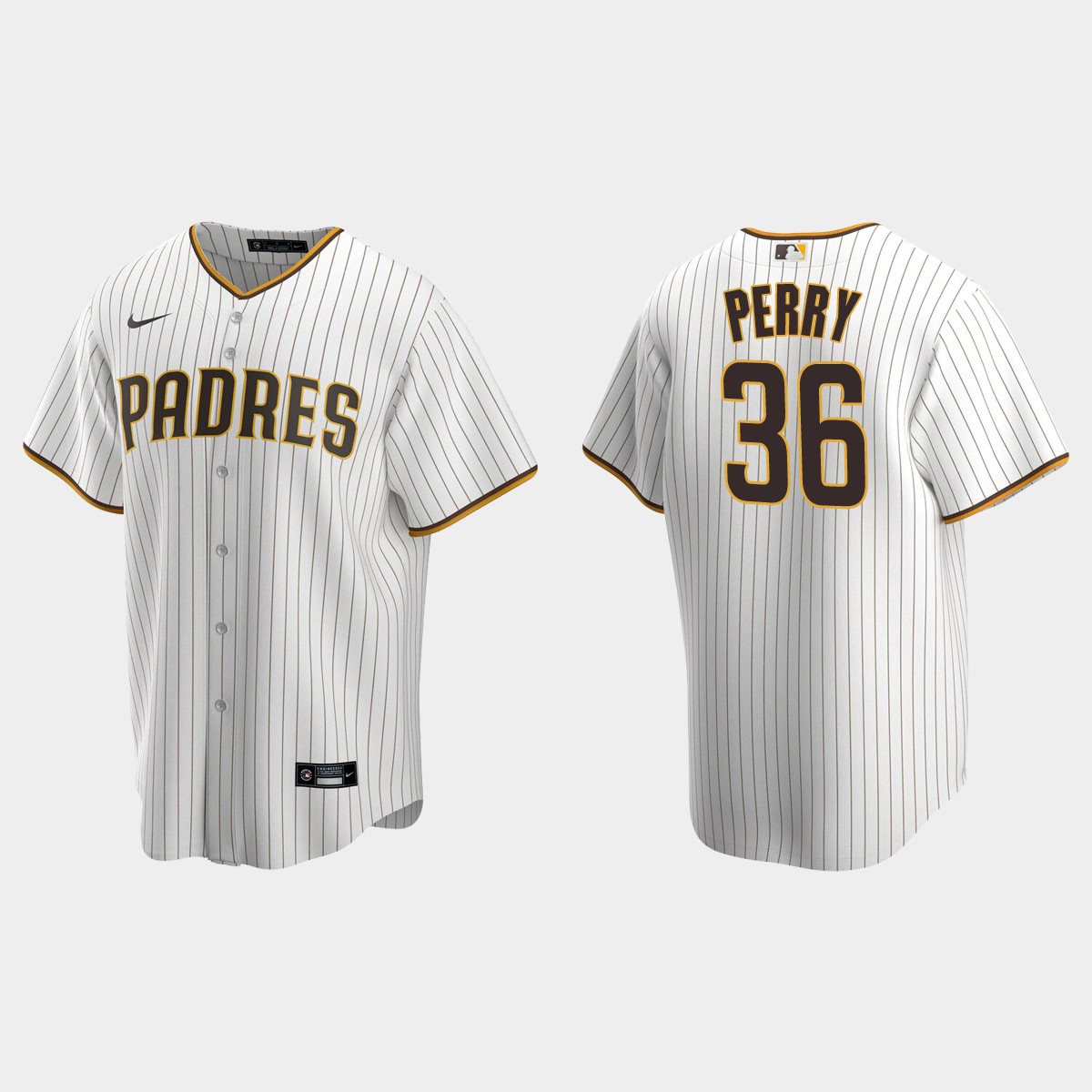 Men's San Diego Padres Gaylord Perry White Brown Retired Player Jersey