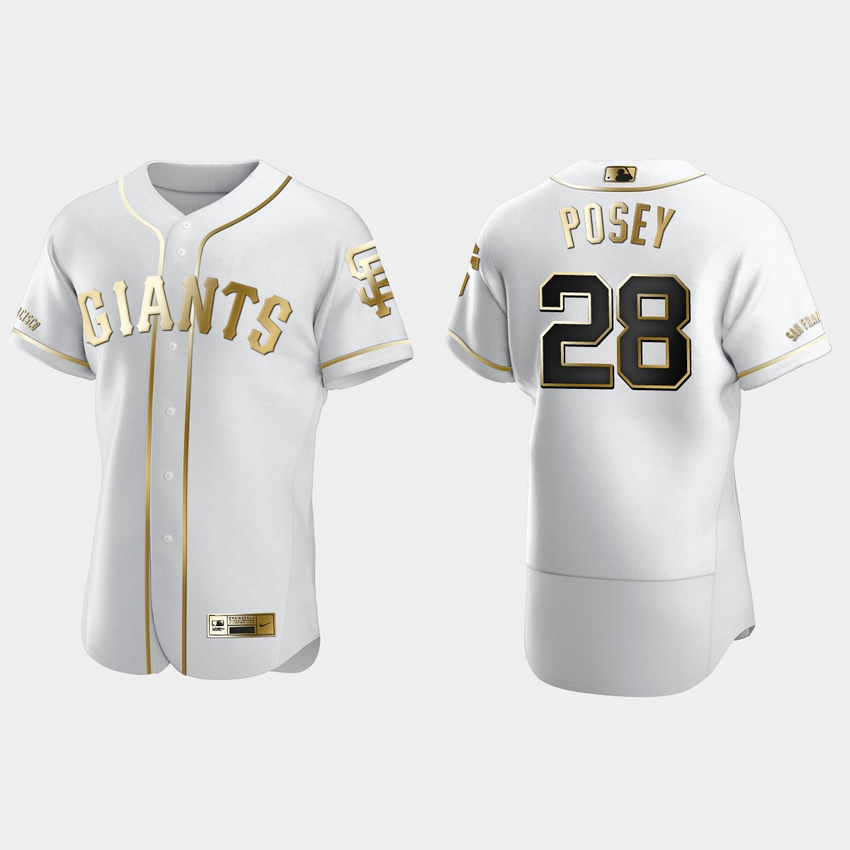Men's San Francisco Giants Buster Posey Golden Edition Jersey - White