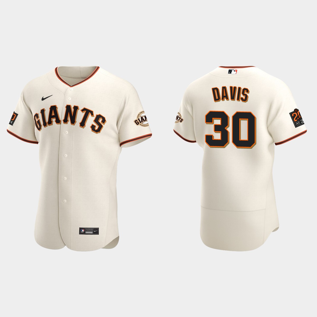 Men's San Francisco Giants Chili Davis Cream Retired Player Jersey