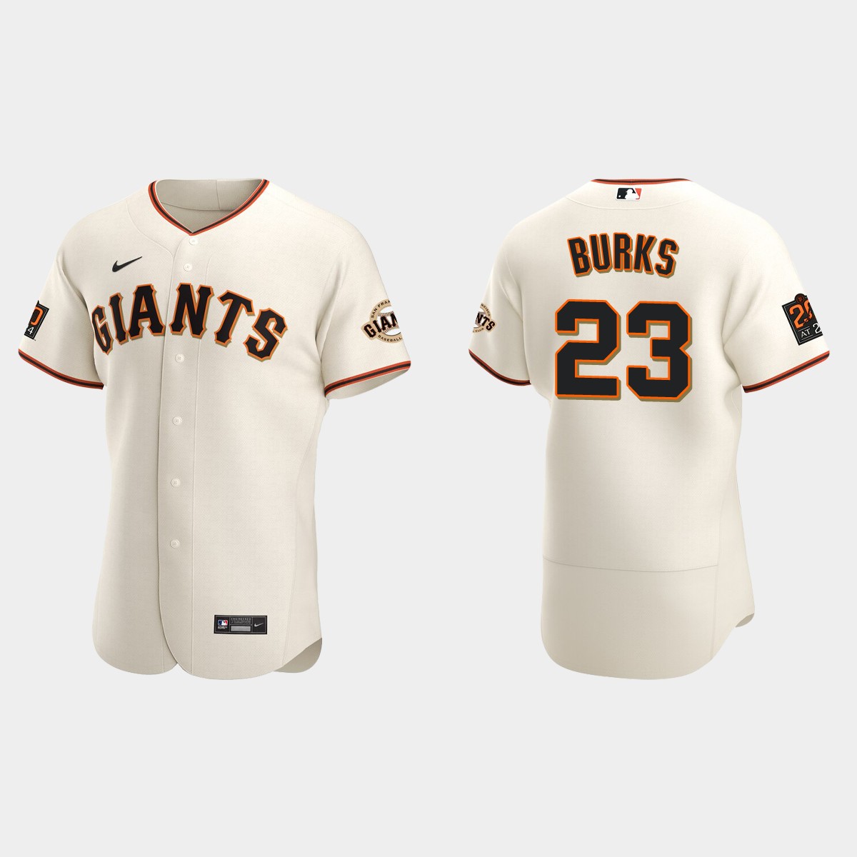 Men's San Francisco Giants Ellis Burks Cream Retired Player Jersey