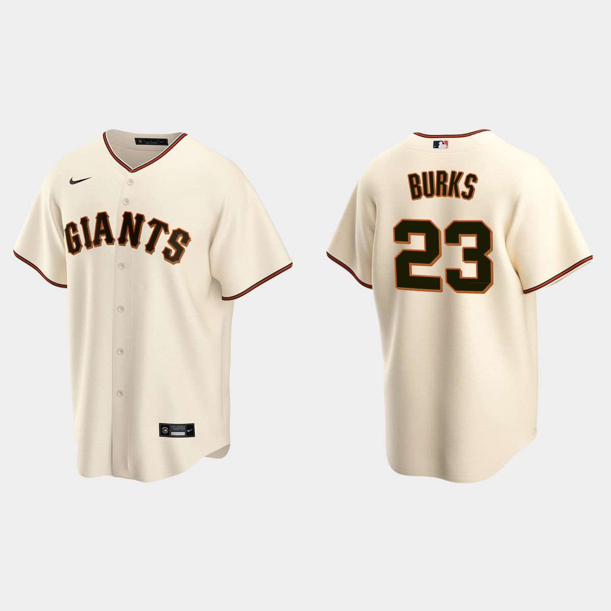 Men's San Francisco Giants Ellis Burks Cream Retired Player Jersey