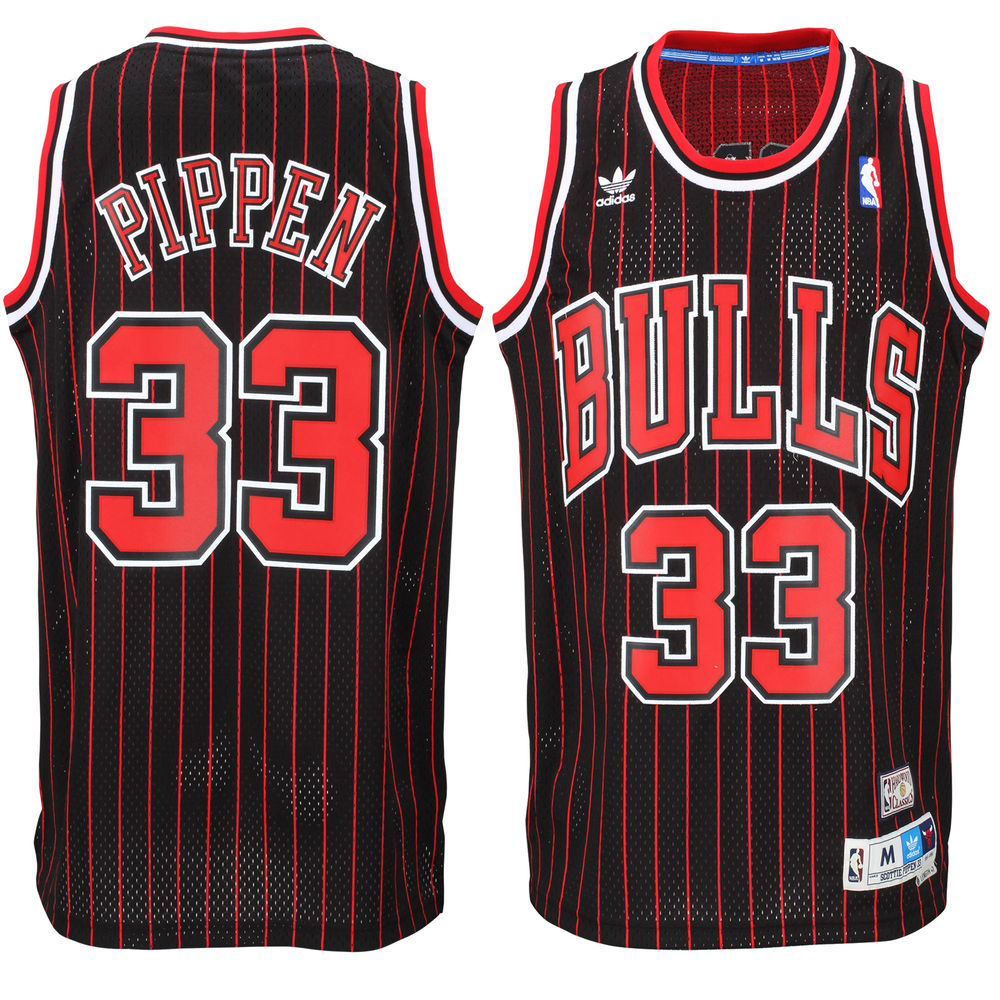 Men's Scottie Pippen Chicago Bulls Black Hardwood Classics Swingman Jersey