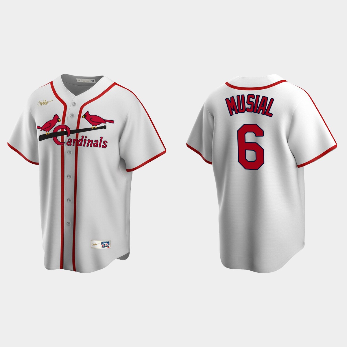 Men's Stan Musial #6 St. Louis Cardinals Cooperstown Collection Home Jersey - White