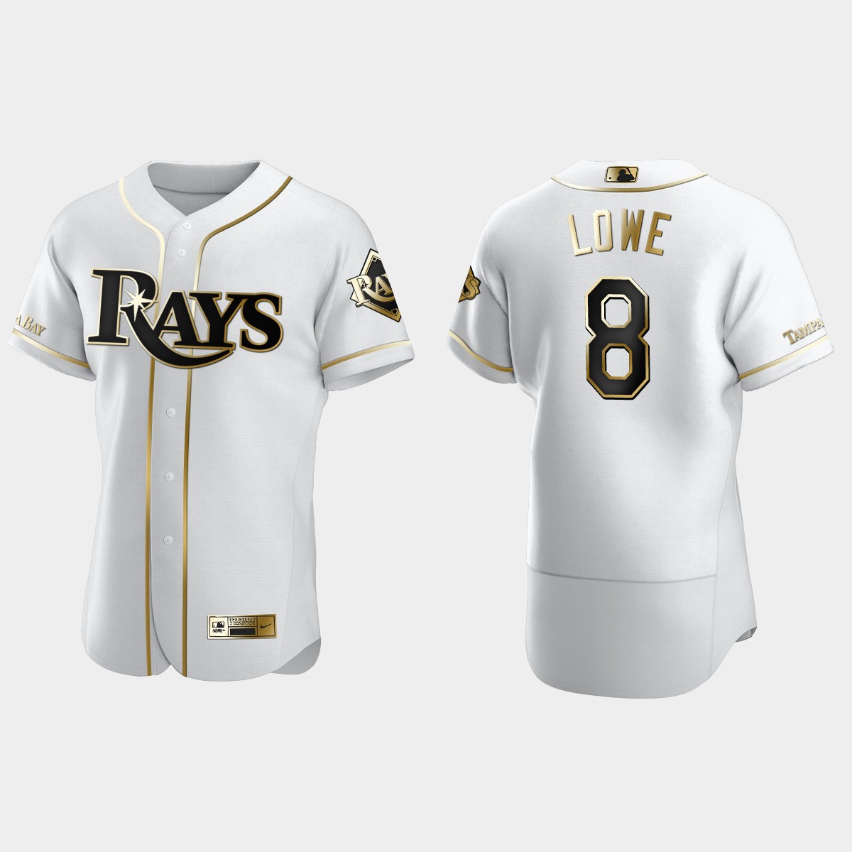 Men's Tampa Bay Rays Brandon Lowe Golden Edition Jersey - White