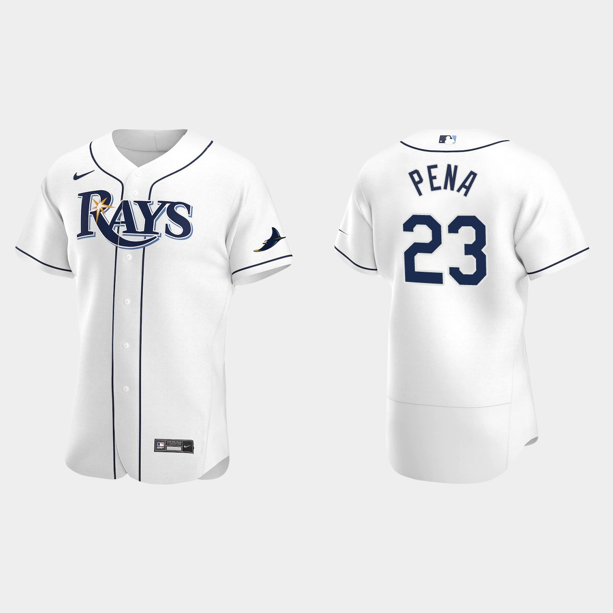 Men's Tampa Bay Rays Carlos Pena White Retired Player Jersey
