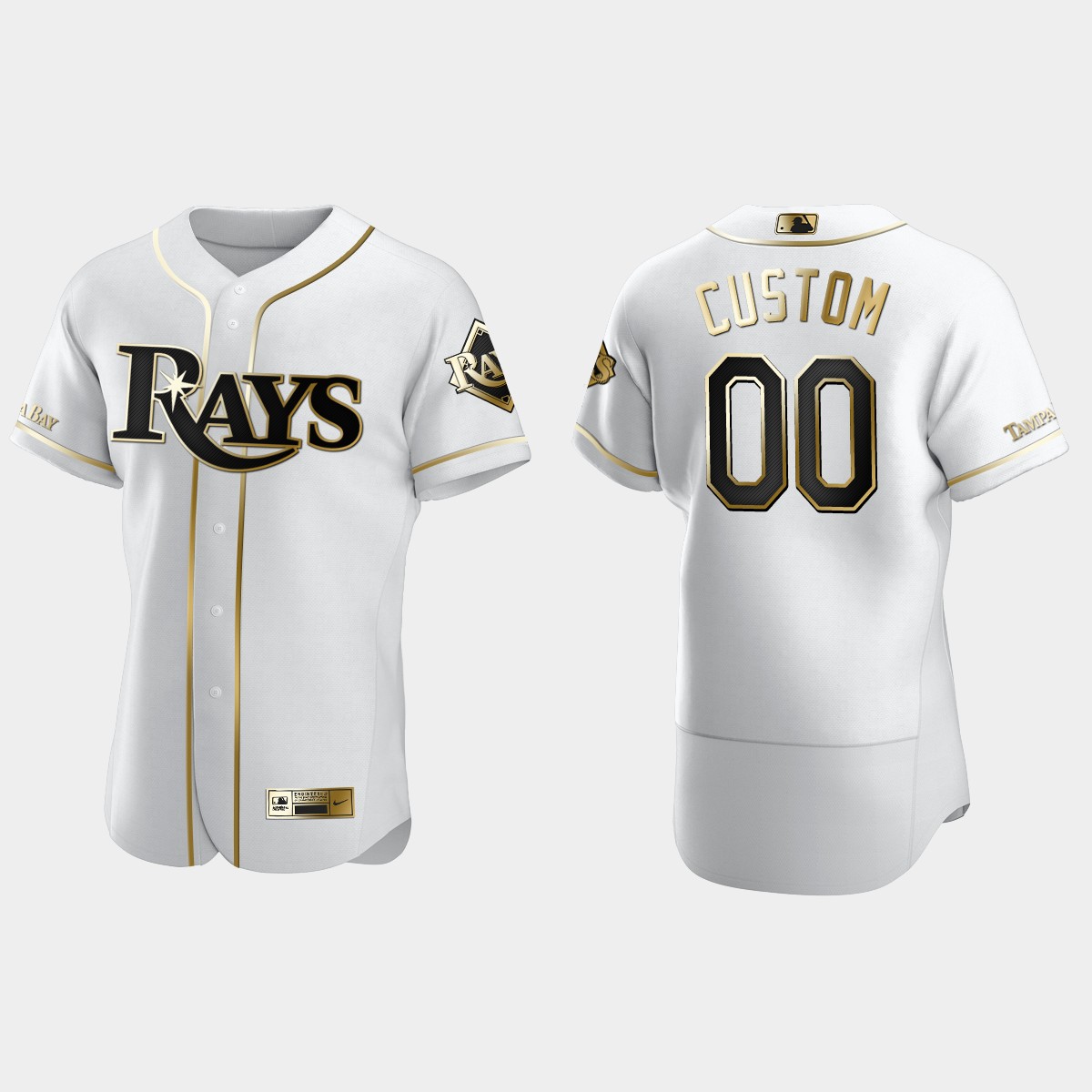 Men's Tampa Bay Rays Custom Golden Edition Jersey - White