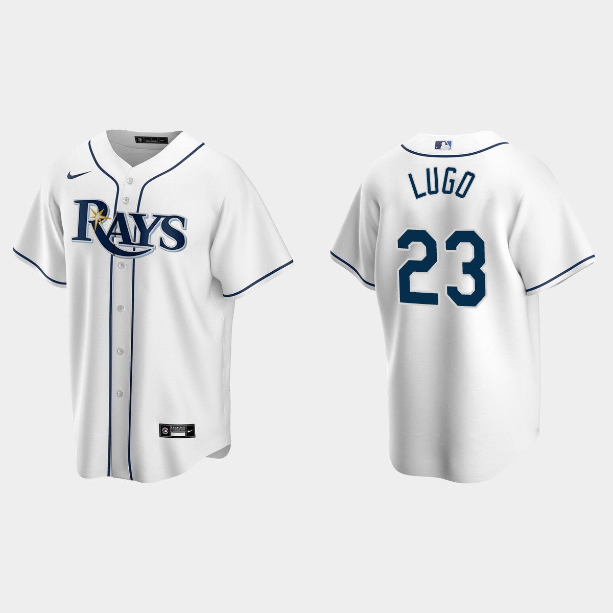 Men's Tampa Bay Rays Julio Lugo White Retired Player Jersey