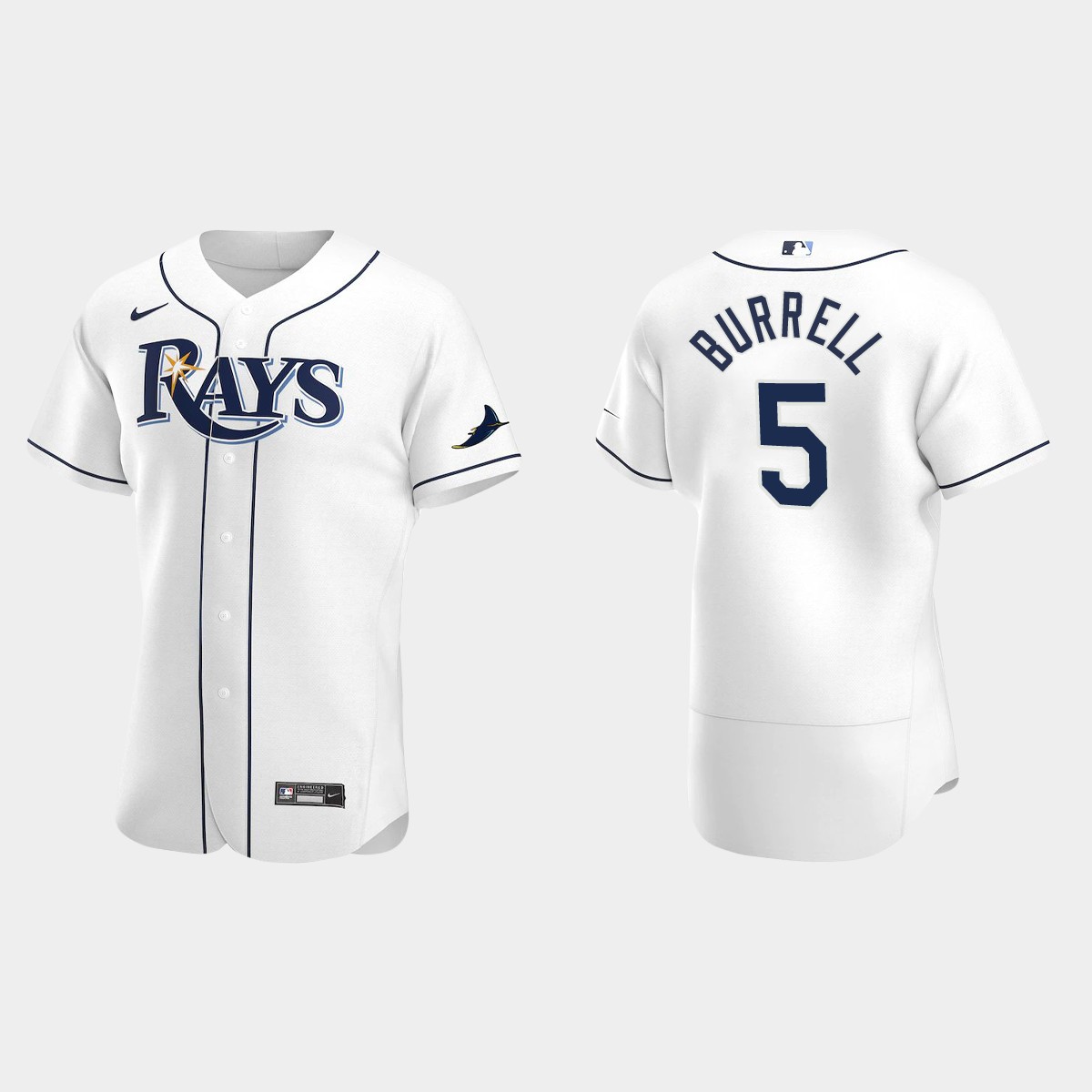 Men's Tampa Bay Rays Pat Burrell White Retired Player Jersey