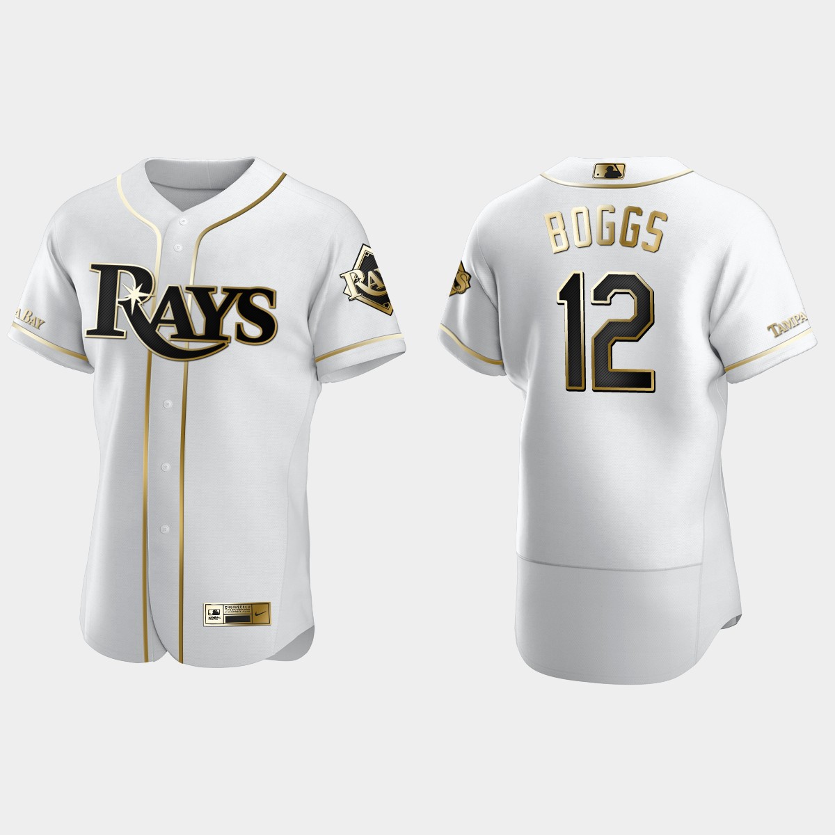 Men's Tampa Bay Rays Wade Boggs Golden Edition Jersey - White