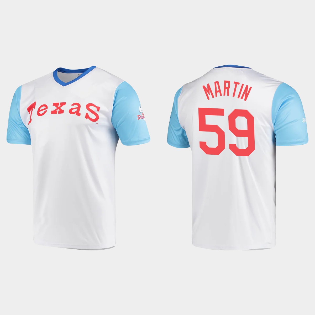 Men's Texas Rangers Brett Martin White Cooperstown Collection Stitches Wordmark Jersey