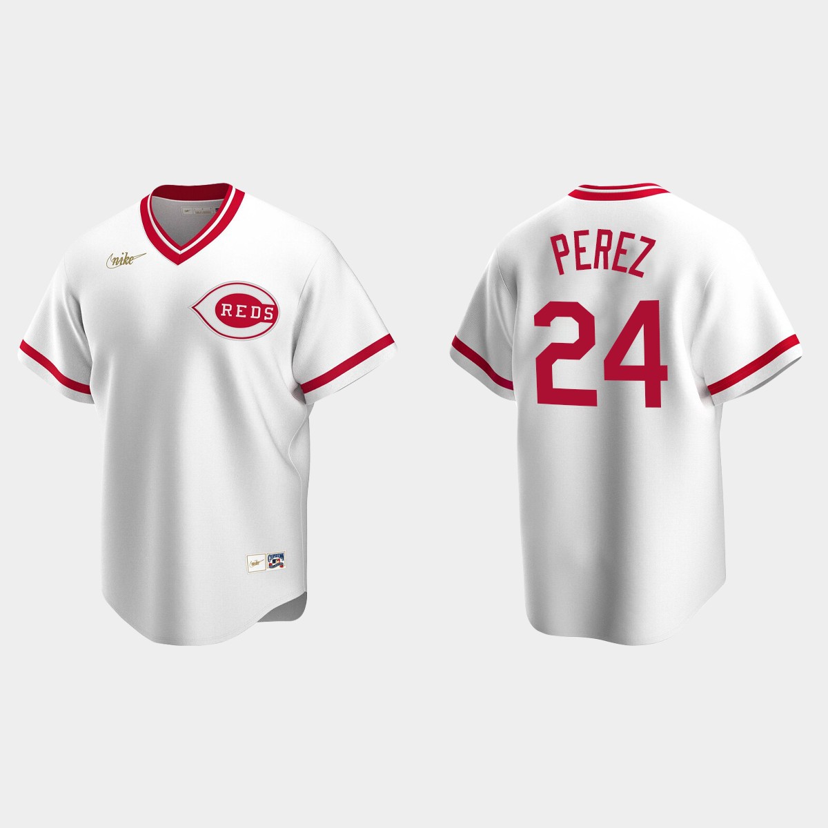 Men's Tony Perez #24 Cincinnati Reds Cooperstown Collection Home Jersey - White