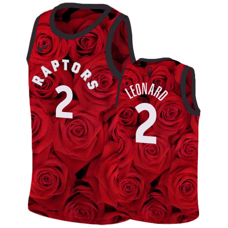 Men's Toronto Raptors Kawhi Leonard Red National Flower Jersey