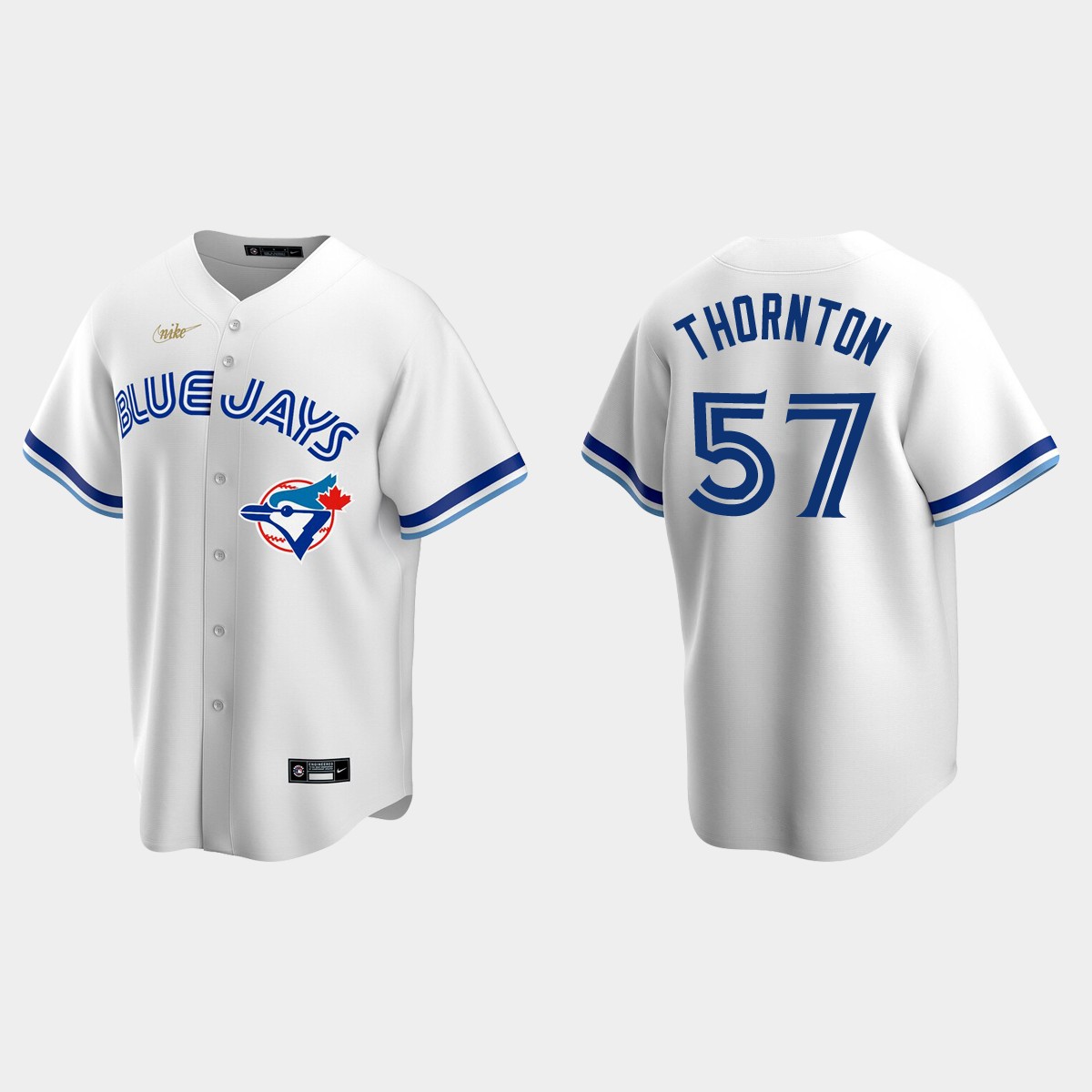 Men's Trent Thornton Toronto Blue Jays Cooperstown Collection Home Jersey - White