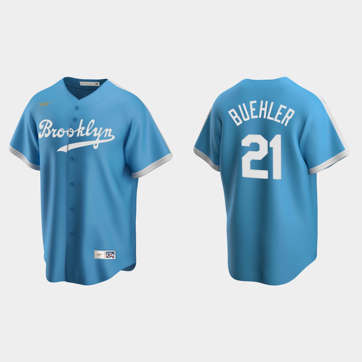 Men's Walker Buehler #21 Los Angeles Dodgers Cooperstown Collection Alternate Jersey - Light Blue