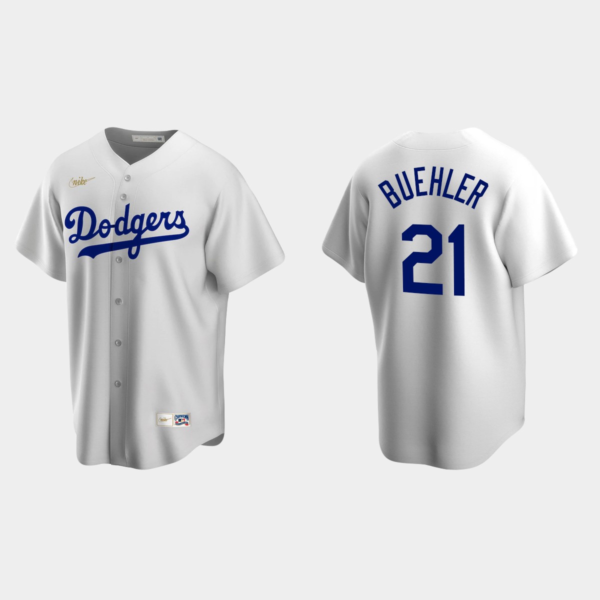 Men's Walker Buehler Los Angeles Dodgers Cooperstown Collection Home Jersey - White