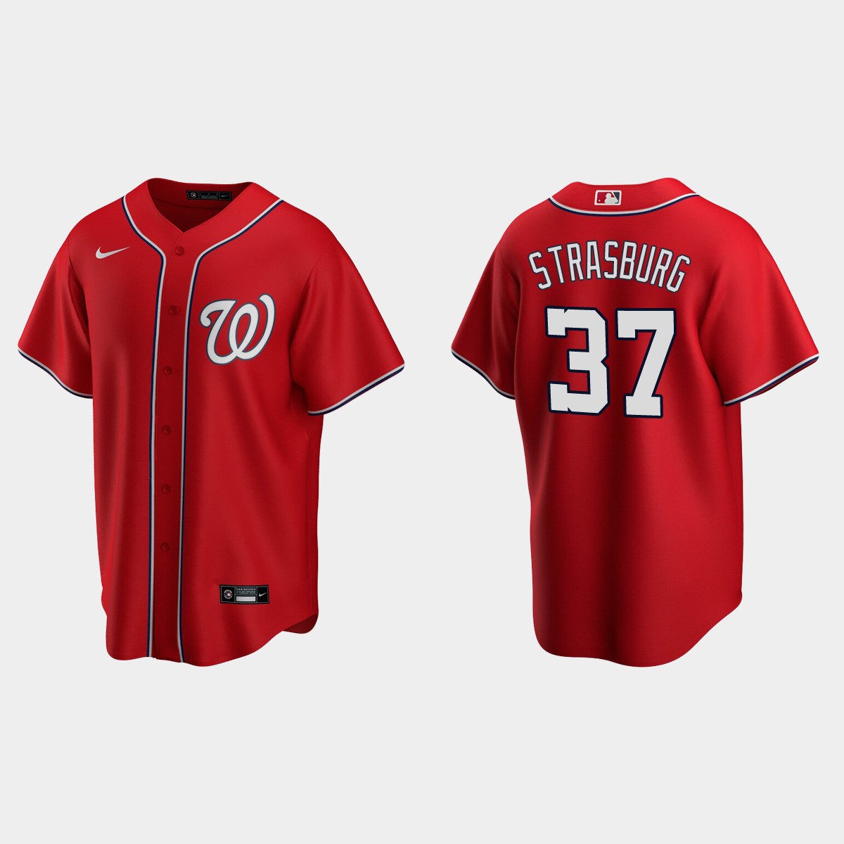 Men's Washington Nationals Stephen Strasburg #37 Alternate Jersey - Red