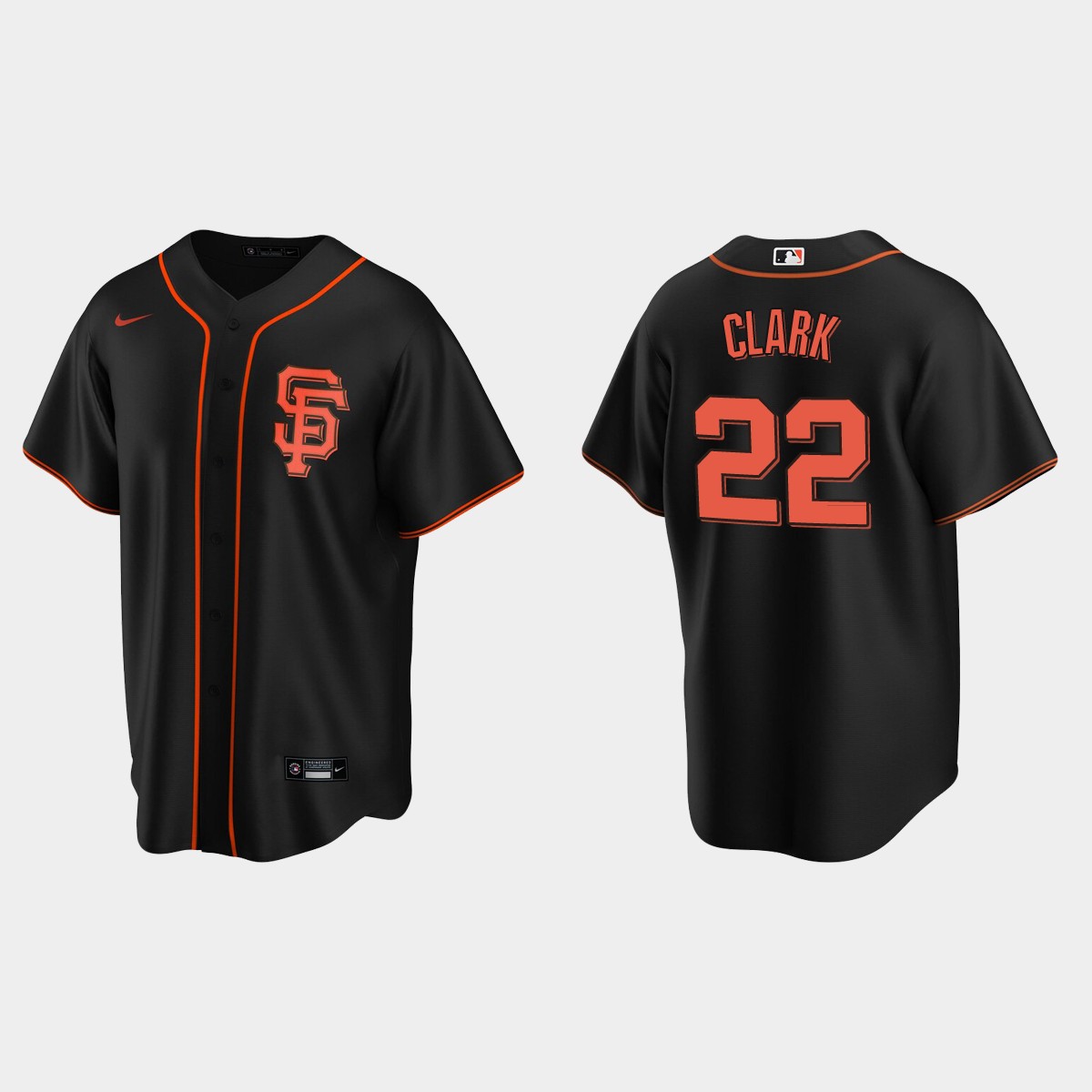 Men's Will Clark #22 San Francisco Giants Alternate Jersey - Black