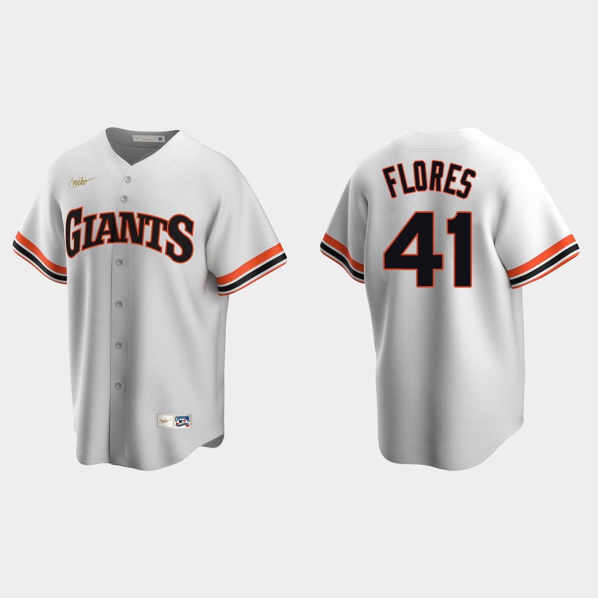 Men's Wilmer Flores #41 San Francisco Giants Cooperstown Collection Home Jersey - White