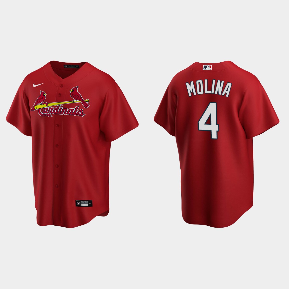 Men's Yadier Molina #4 St. Louis Cardinals Alternate Jersey - Red
