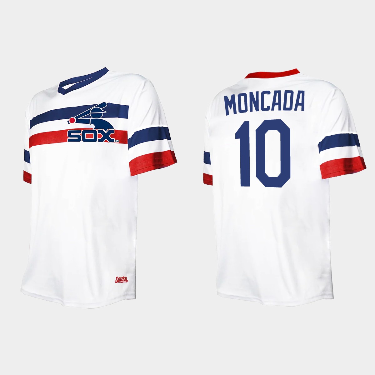 Men's Yoan Moncada Chicago White Sox Cooperstown Collection V-Neck Jersey - White