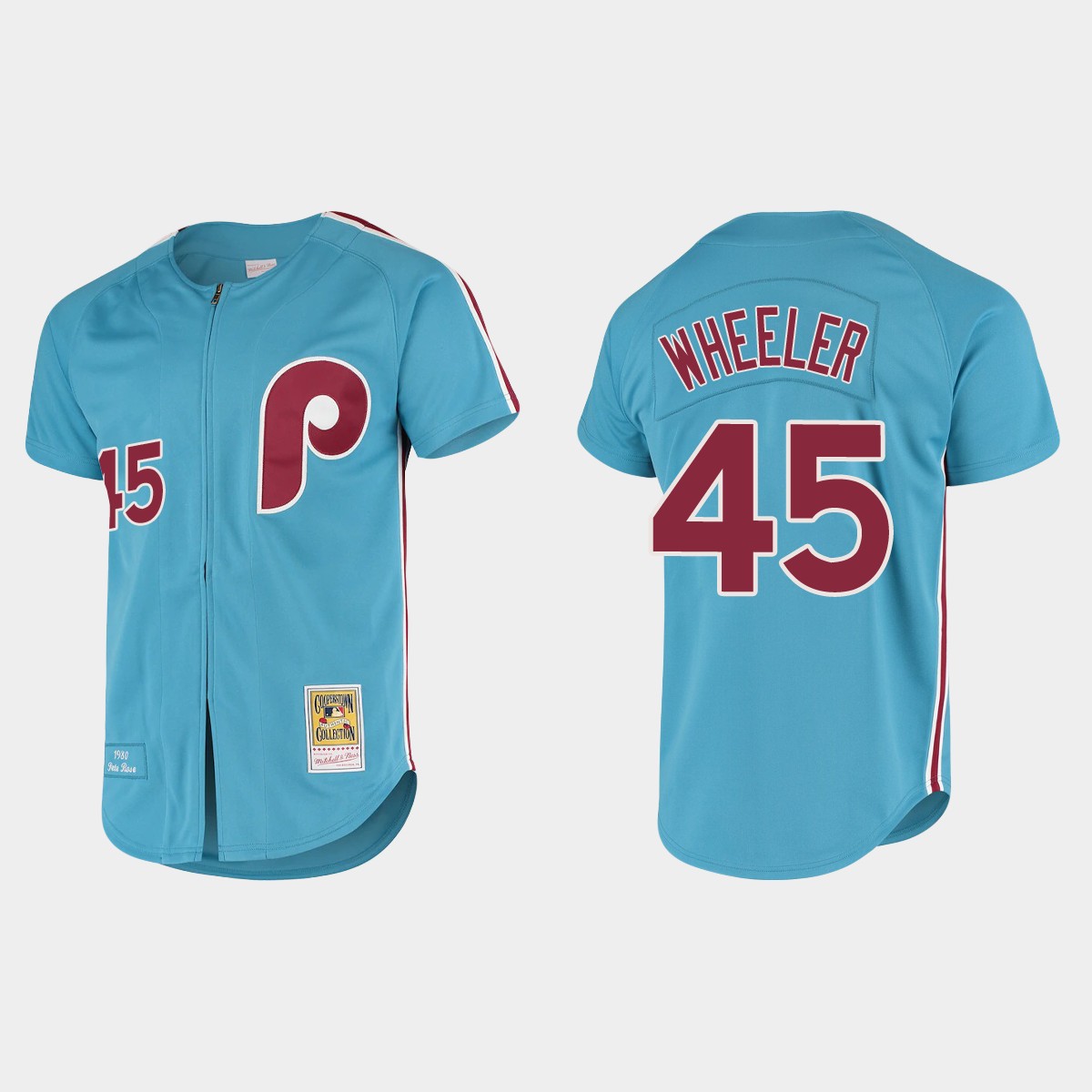 Men's Zack Wheeler Philadelphia Phillies Cooperstown Collection Jersey - Light Blue