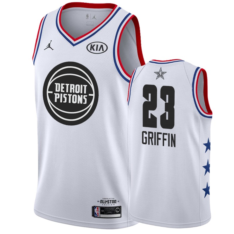 Men Detroit Pistons #23 Blake Griffin 2019 All-Star Game Finished Jersey - White