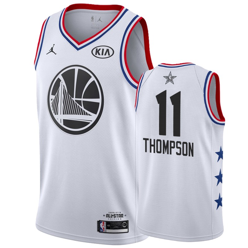 Men Golden State Warriors #11 Klay Thompson 2019 All-Star Game Finished Jersey - White