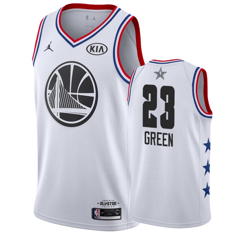 Men Golden State Warriors #23 Draymond Green 2019 All-Star Game Finished Jersey - White