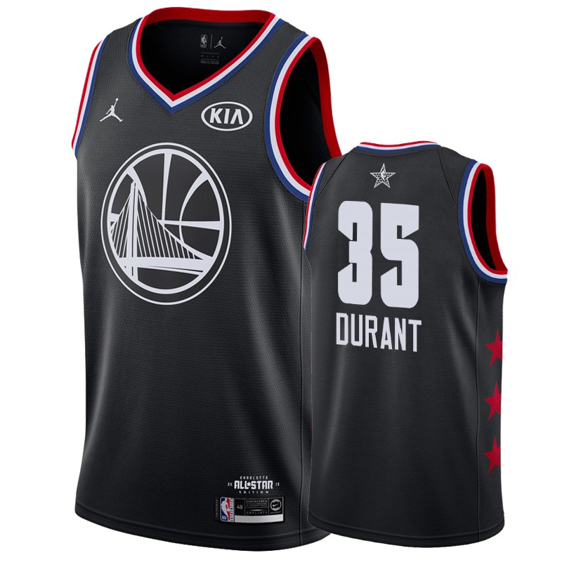 Men Golden State Warriors #35 Kevin Durant 2019 All-Star Game Finished Jersey - Black