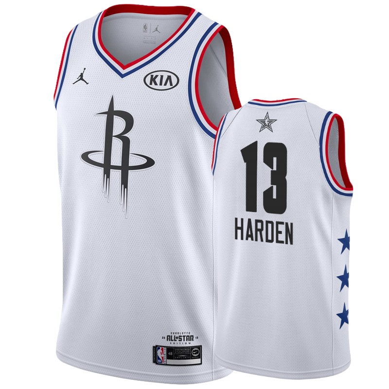 Men Houston Rockets #13 James Harden 2019 All-Star Game Finished Jersey - White