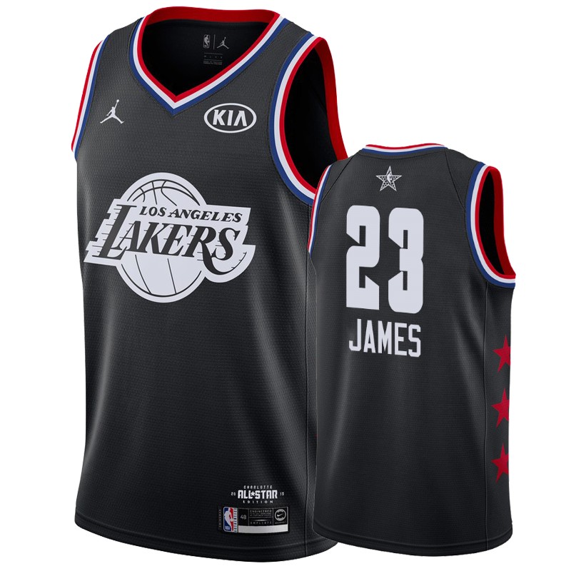 Men Los Angeles Lakers #23 LeBron James 2019 All-Star Game Finished Jersey - Black