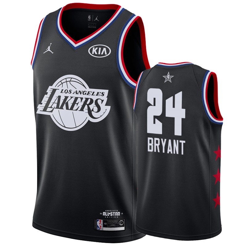 Men Los Angeles Lakers #24 Kobe Bryant 2019 All-Star Game Finished Jersey - Black