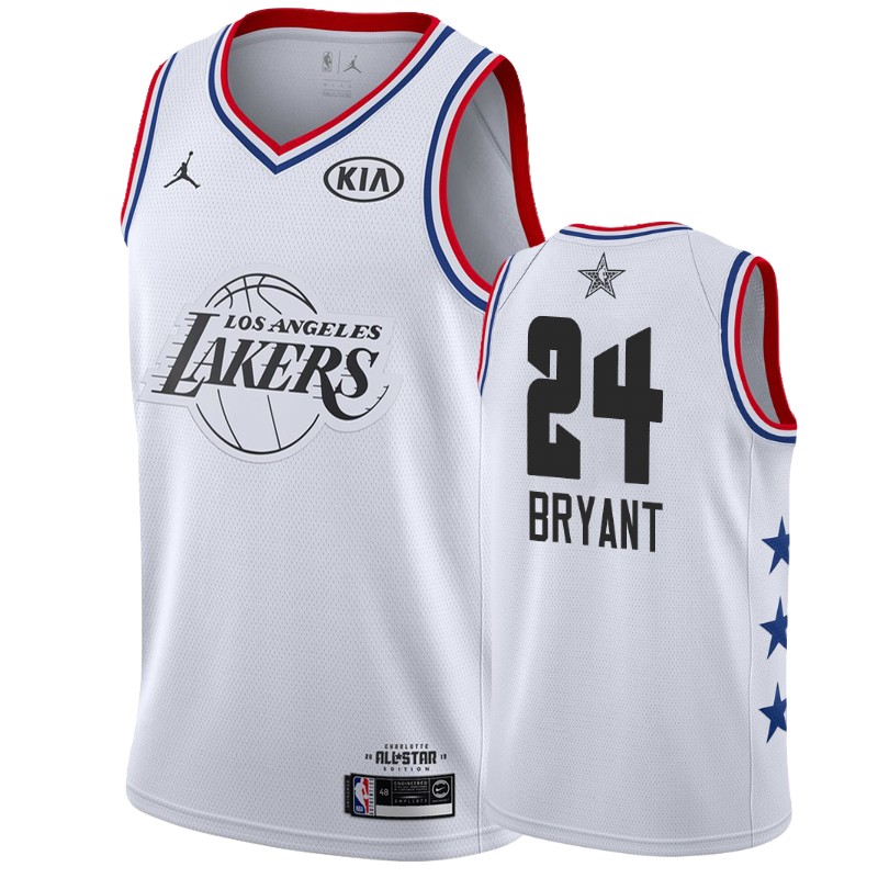 Men Los Angeles Lakers #24 Kobe Bryant 2019 All-Star Game Finished Jersey - White