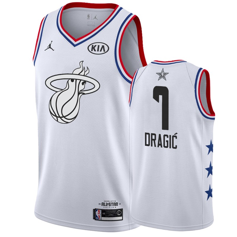 Men Miami Heat #7 Goran Dragic 2019 All-Star Game Finished Jersey - White